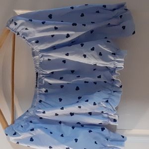 Crop top with matching skirt (Shein)Blue hearts 2XL knee length skirt